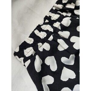 Kate Spade New York Black White Heart Print Elastic Waist Women's Pants Size XL